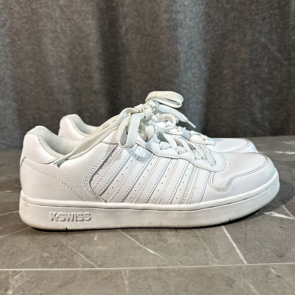 K-SWISS SHOES MEN LOW COURT PALISADES WHITE LEATHER 06931-117 US 10 EU 43 B28